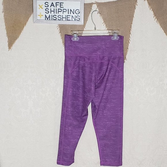 { 7 FOR $45 } LIKE NEW ADIDAS CLIMALITE HEATHER PURPLE LEGGINGS YOGA PANT - Picture 5 of 6